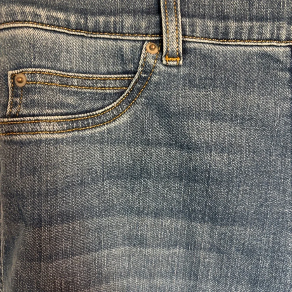Spanx Flare Jeans Blue High Waist Stretch Pull On Wide Leg Front Seam Large Tall - Picture 7 of 16
